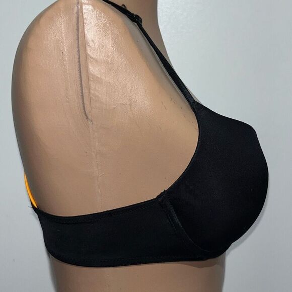 PINK Victoria's Secret Women's Black Rainbow Cross Strap Back Bra Size 34B - Picture 6 of 10